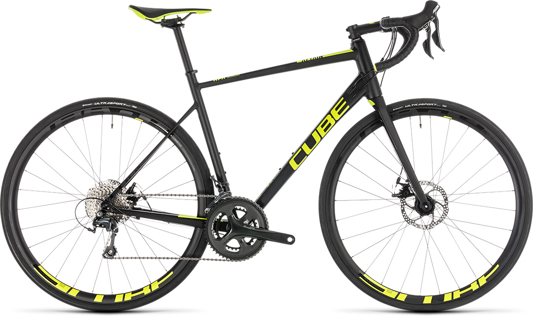 BICICLETA DE RUTA CUBE ATTAIN RACE DISC BLACK/YELLOW